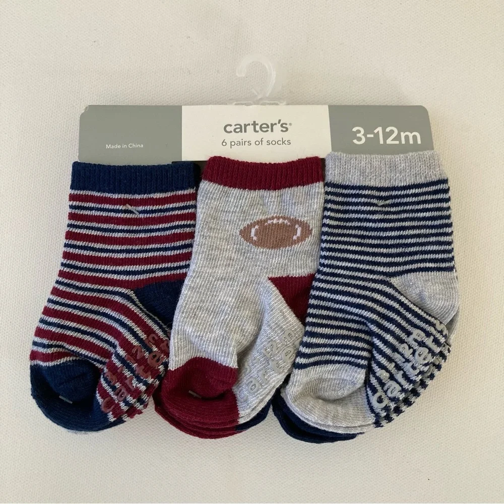 Carter’s 3-12 Months Baby Boy 6-pk Socks Football Sports